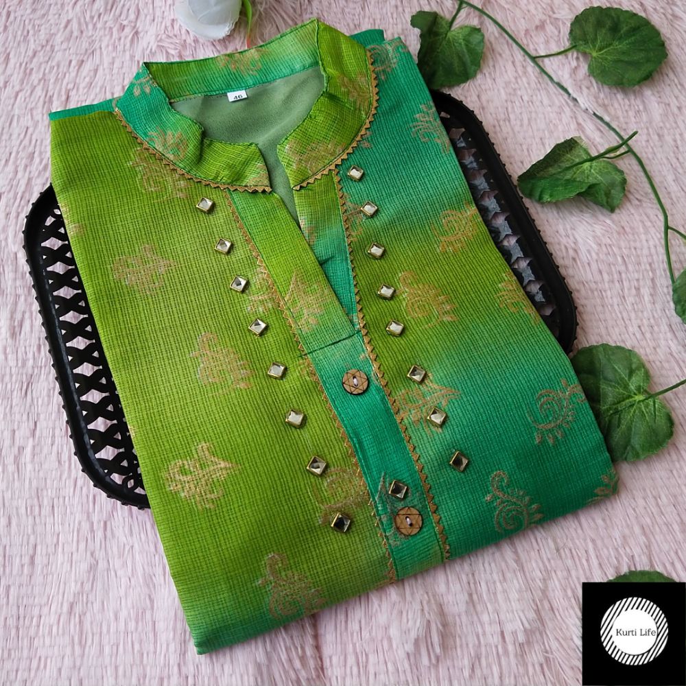 K70 Green Grand kurti