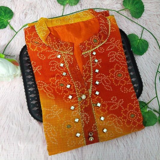 K96 Fanta Orange yellow Kurti