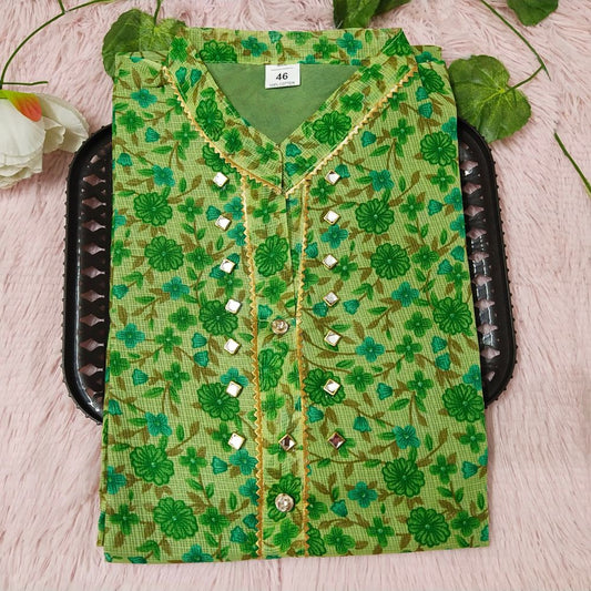 60 Green floral kurti