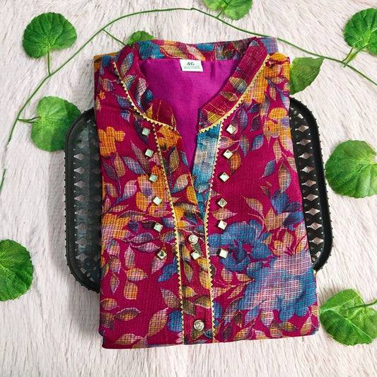 006 Pink Floral kurti