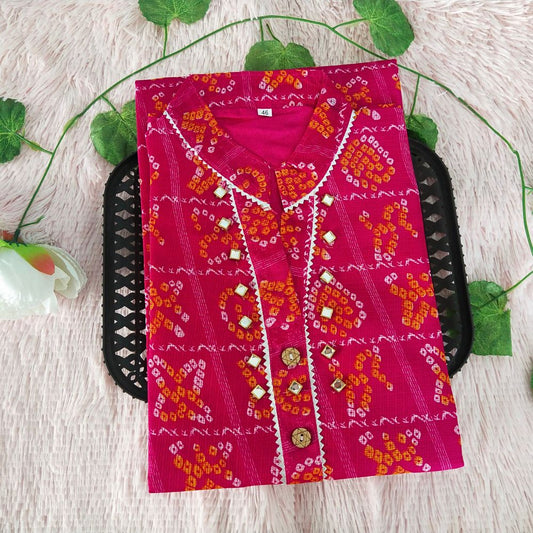 80 Pink Checks Kurti