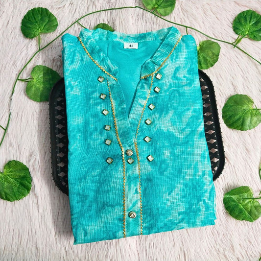 008 Aqua blue kurti