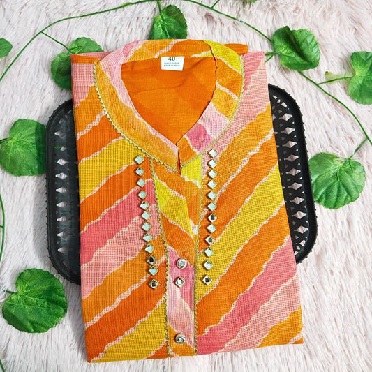 85 Orange Multi Kurti