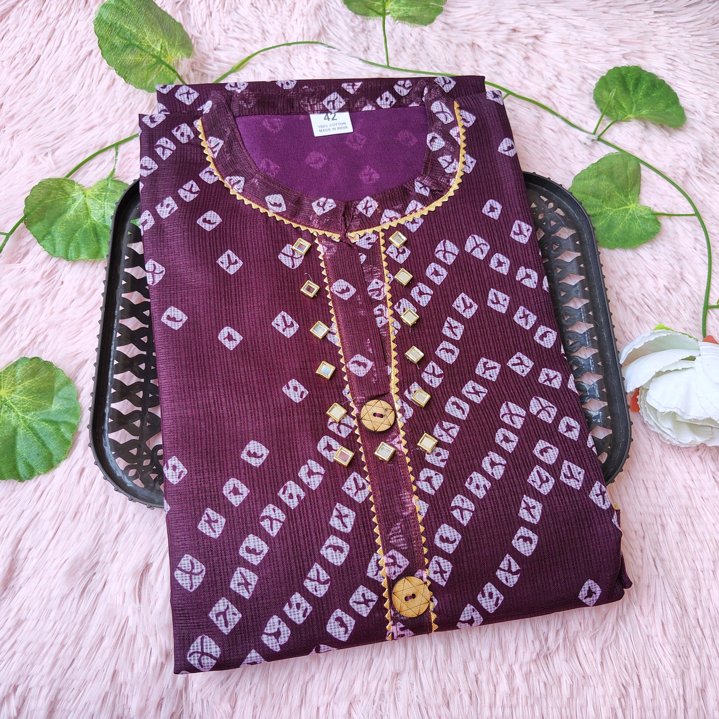 K0026 Purple wine kurti