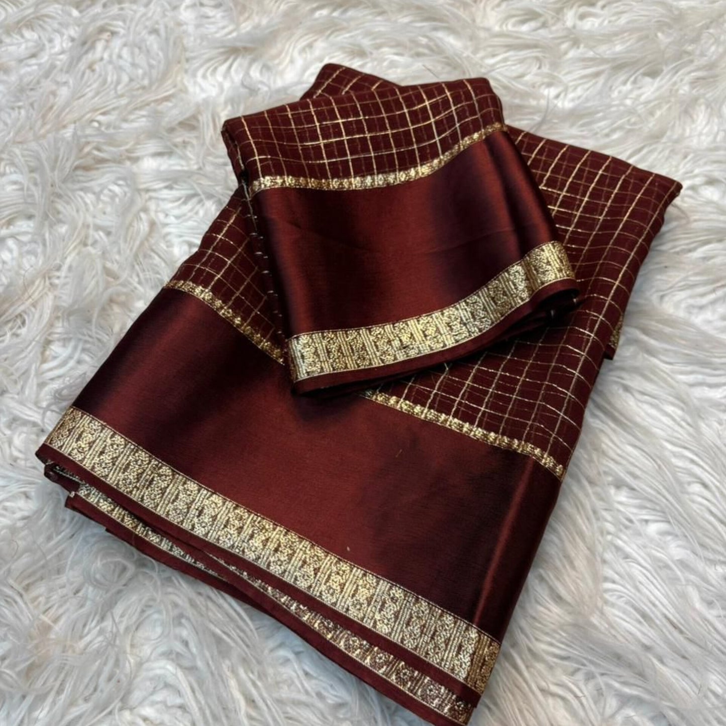 SA99 Coffee brown georgette saree