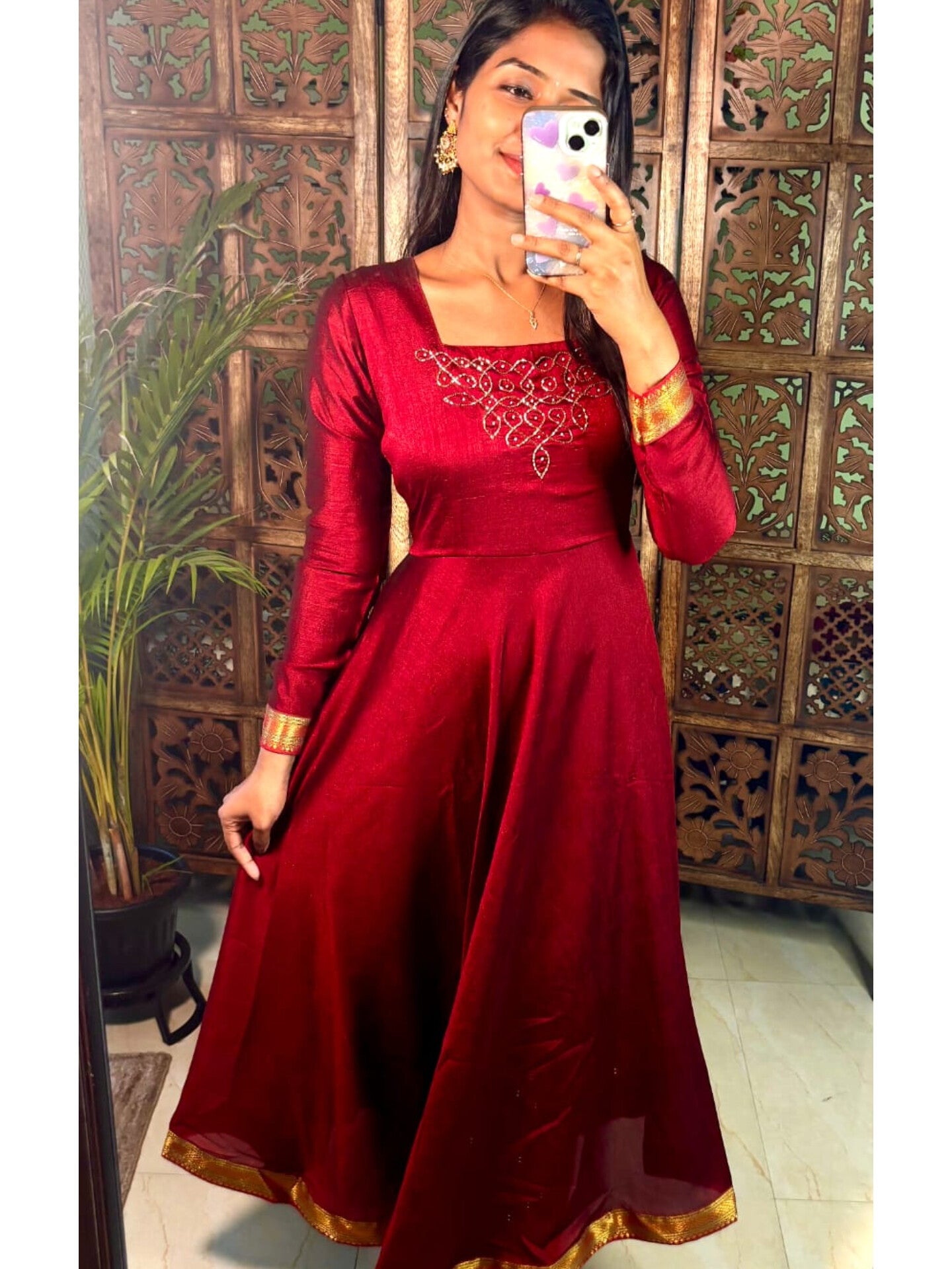K0017 Vishitra silk kolam gown with dupatta