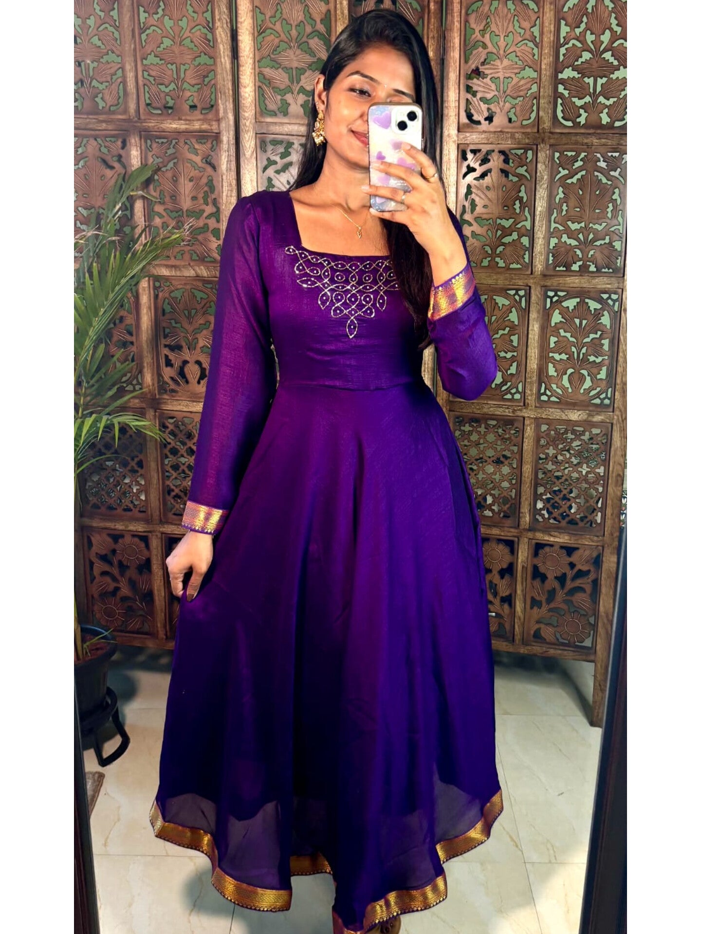 K0017 Vishitra silk kolam gown with dupatta