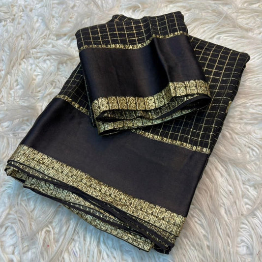 SA91 Black georgette saree