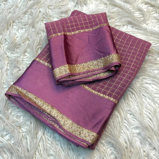 SA96 Mauve pink georgette saree
