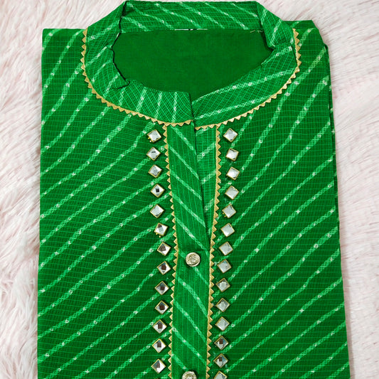 K100 Leaf green kurti